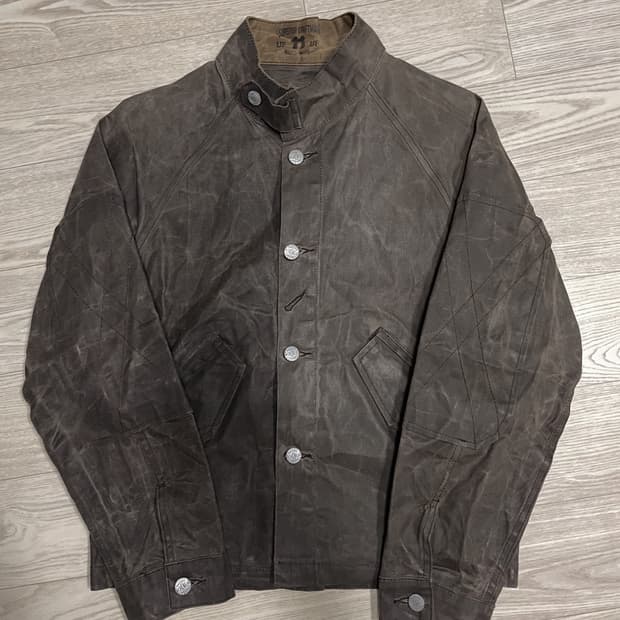 maden 레트로 왁스 캔버스 워크 자켓 (아메카지/빈티지)