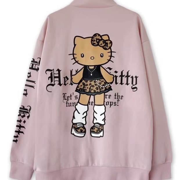 새상품) 헬로키티 호피키티 태닝키티 롱다리키티 갸루키티 핑크 집업 져지
