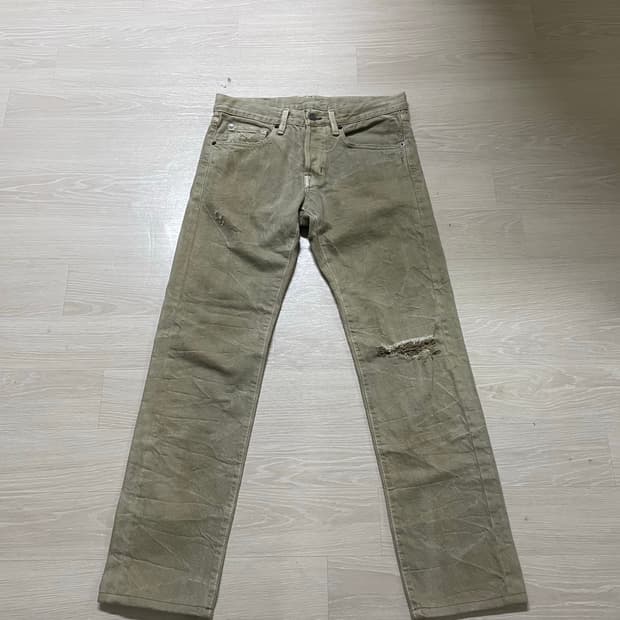 폴로 랄프 로렌 데님 & 서플라이✨ 빈티지 워싱 슬림핏 카키 팬츠 바지