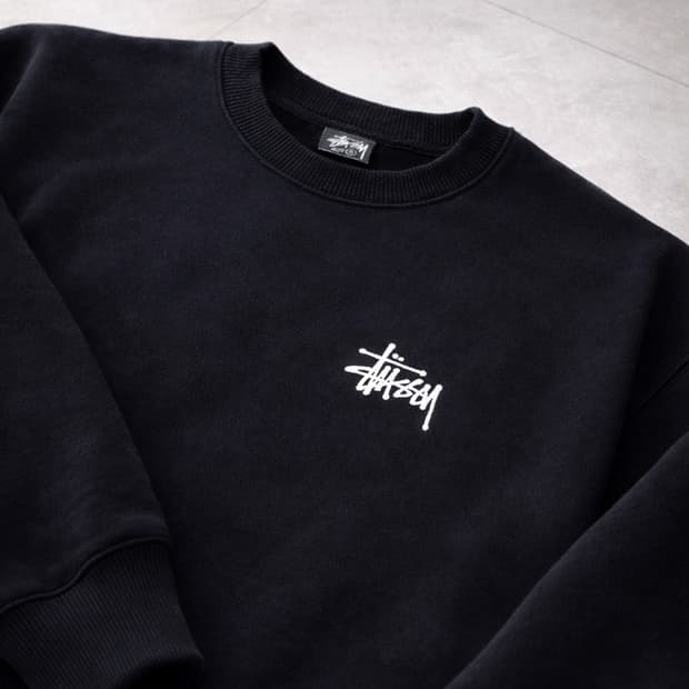 스투시 베이직 크루넥 맨투맨 블랙S