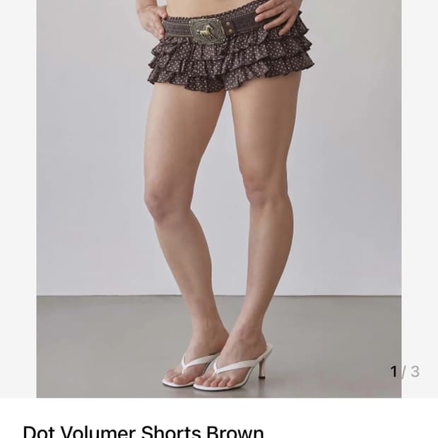 Dot Volumer Shorts Brown 도트치마
