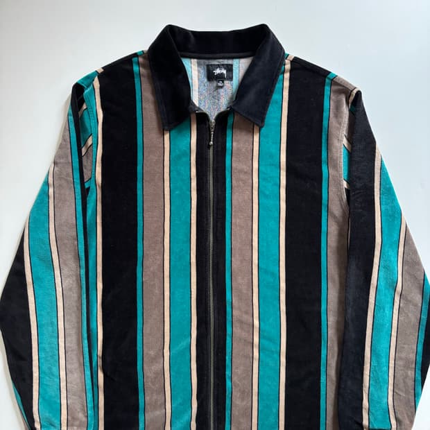 Stussy 스투시 벨루아 스트라이프 집업