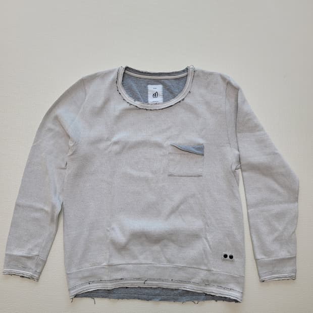 몰리 Mouli 남자 U넥 긴팔 라운드 티셔츠 110 그레이