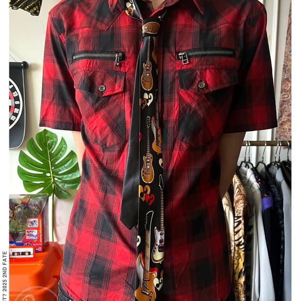 Japanese Vintage Guitar Graphic Necktie