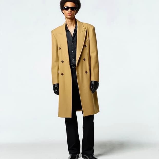 Savage 울 캐시미어 더블 코트 xl