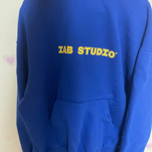 아이앱 스트레이트 로고 후드 블루