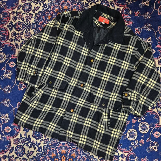 라우라비오지아티 빈티지 플란넬 체크 자켓 100