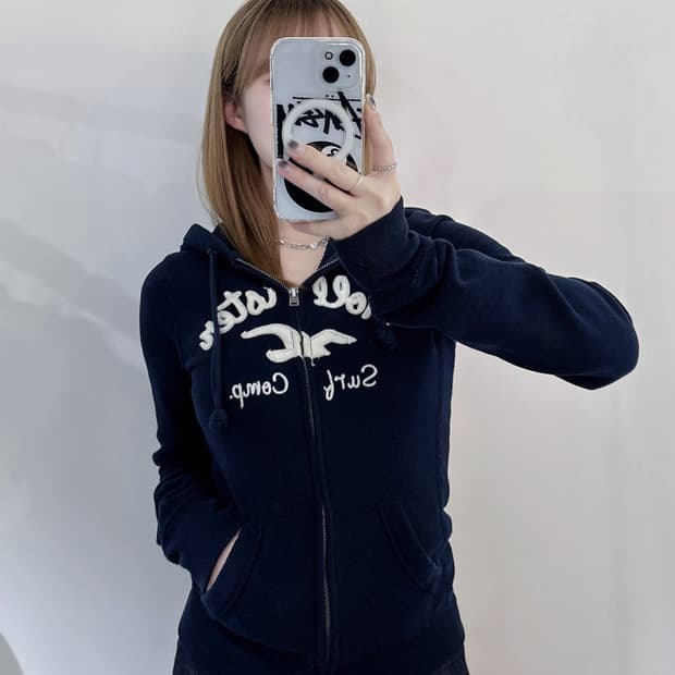 홀리스터 네이비 빅로고 후드집업