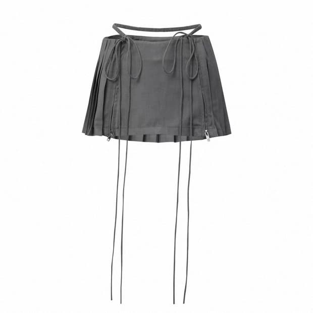 노드레스 로우 웨스트 미니스커트 그레이 M