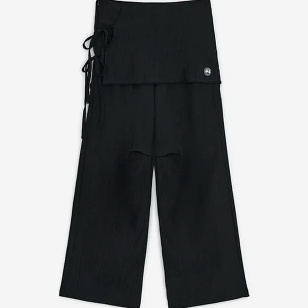 새상품 허그유어스킨 스커트 레이어드 팬츠 블랙