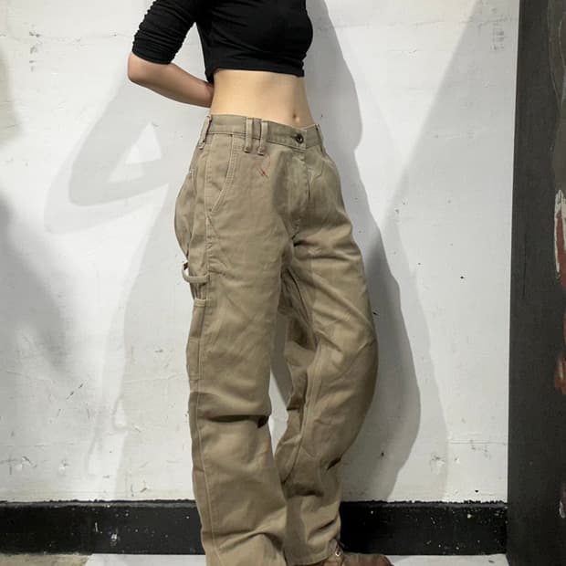 밥슨 카펜터 베이지 워크 팬츠 코듀로이 와이드 캔버스 바지 XL