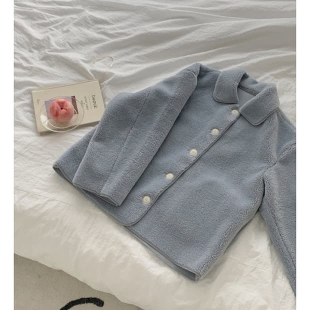 멜라운지 베티 무스탕 양털 하프코트 덤블자켓