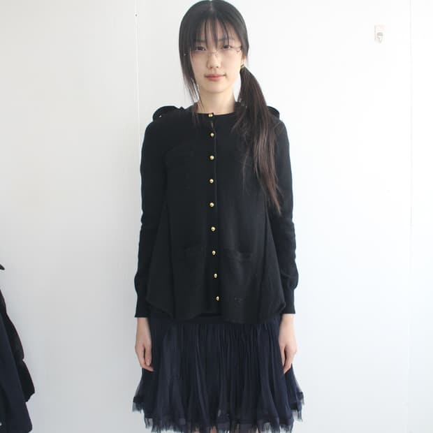 sacai back prill wool cardigan