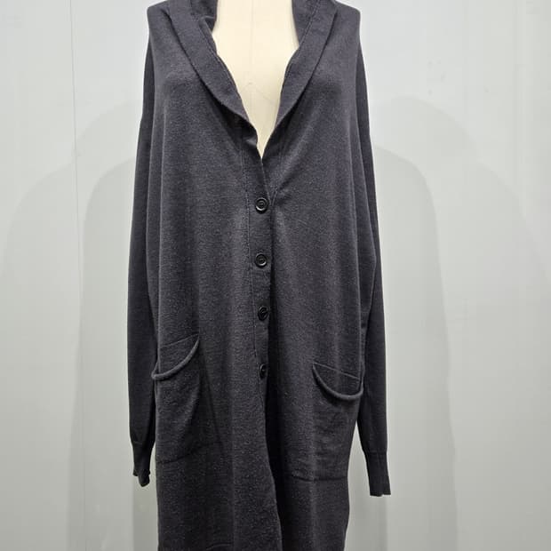 마리나 리날디 차콜 그레이 코트형 롱 가디건 막스마라