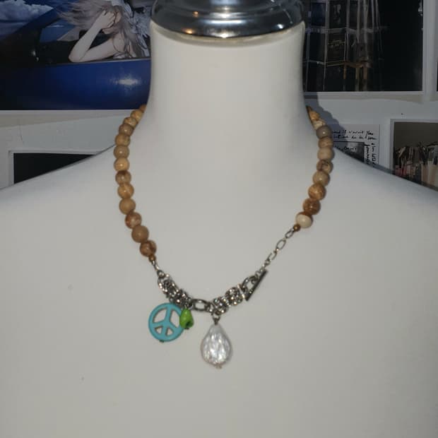 [Vintage] Mix Gemstone Chain Necklace