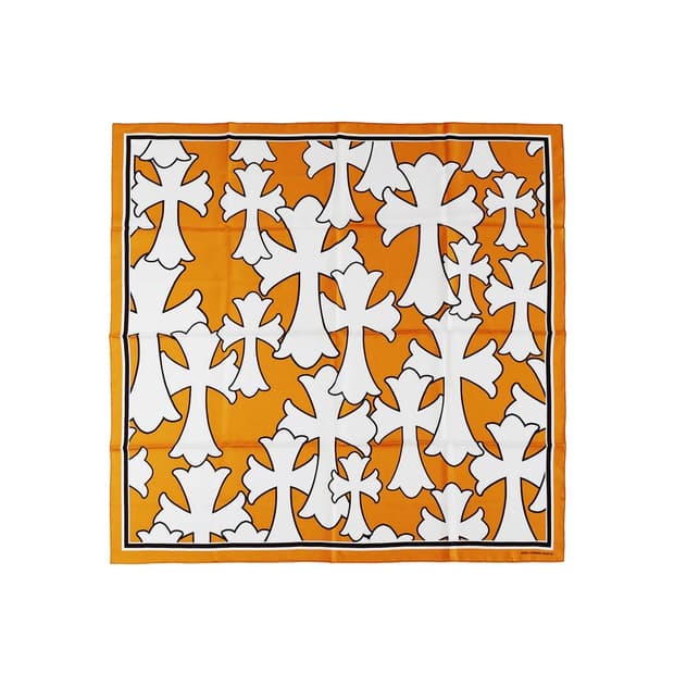 Chrome Hearts Cross Silk Scarf Orange