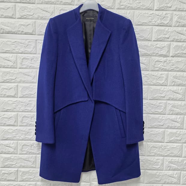 택포) 모조에스핀 블루 모직 코트 M 