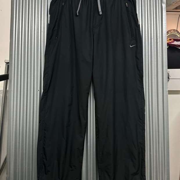 [L] 나이키 블랙 립스탑 트레이닝 바지 바람막이 팬츠