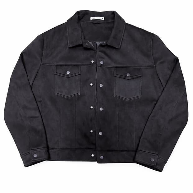 자라 스웨이드 자켓 블랙