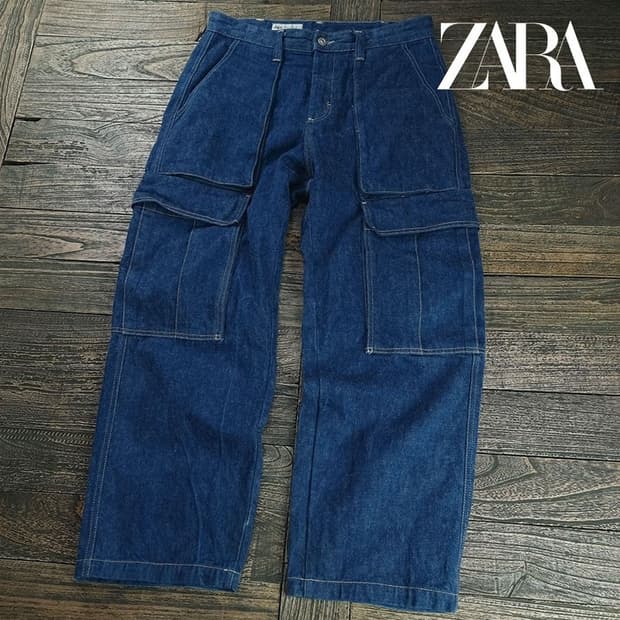 [자라] 와이드 카고 데님 팬츠 M19338