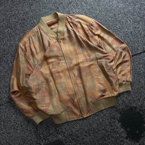 90s YSL 입생로랑 아카이브 자수로고 패턴 블루종 3897