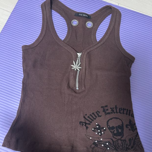 빈티지 브라운 아일렛 나시