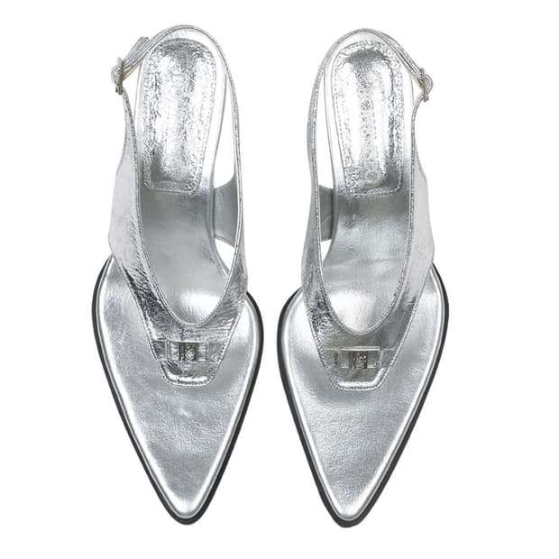 보헤미안서울 플립플랍 레더 힐 구두 쪼리 실버 235