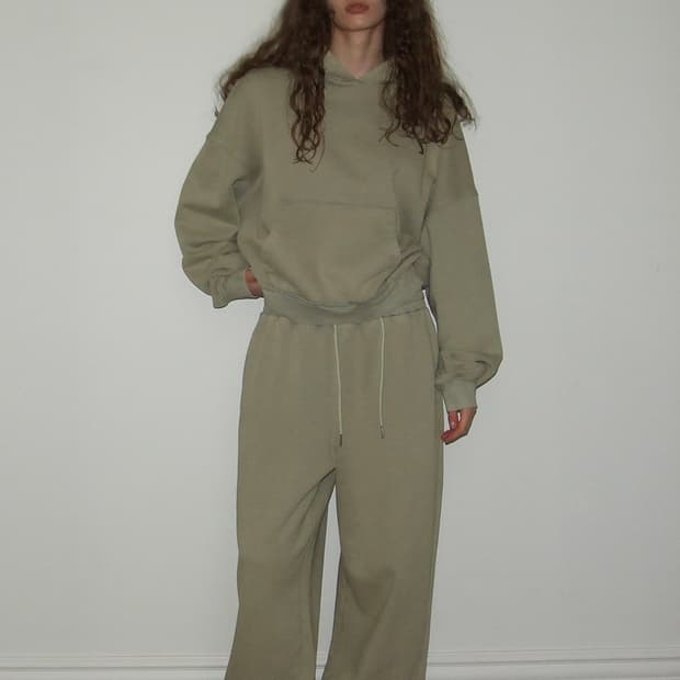 블랙업 B-BASIC 헤비스웨트 솔트워싱 후드 카키베이지