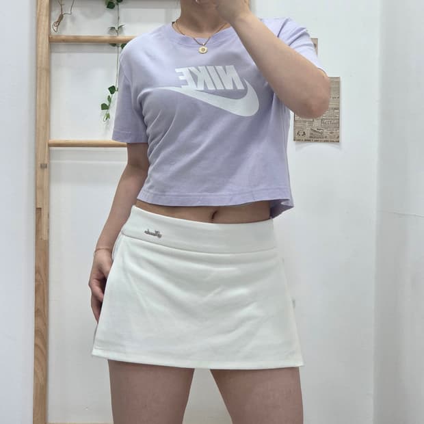 [프립]M/나이키 크롭 반팔 티셔츠 라벤더 연보라