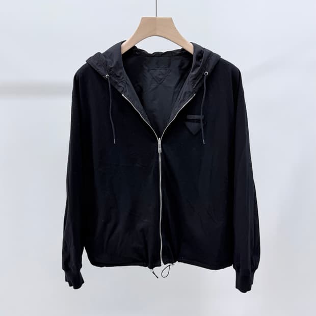 [S+급/S] 프라다 리나일론 리버서블 후드 자켓 블랙