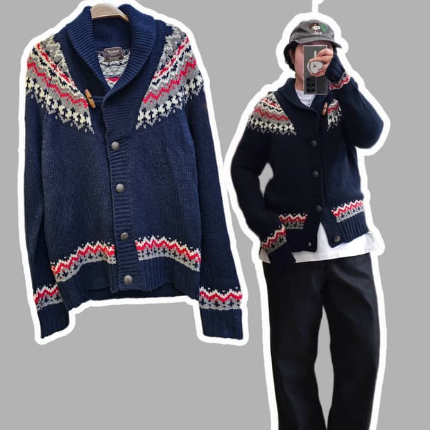 Gembony 네이비 노르딕 울가디건