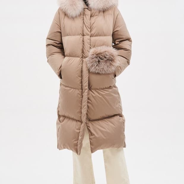 (베이지색상 판매)마인 폭스후드퍼 구스다운 패딩 44~55사이즈