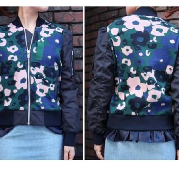 2014ss sacai luck 플라워 니트 블루종 ma-1