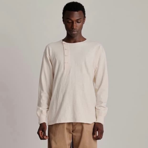 타이가타카하시 사선 헨리넥 셔츠