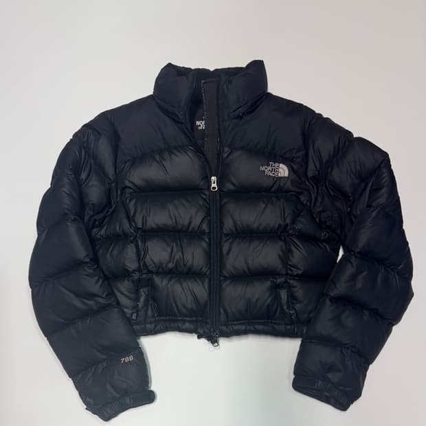 여성 노스페이스 700 커스텀 숏패딩 자켓 블랙