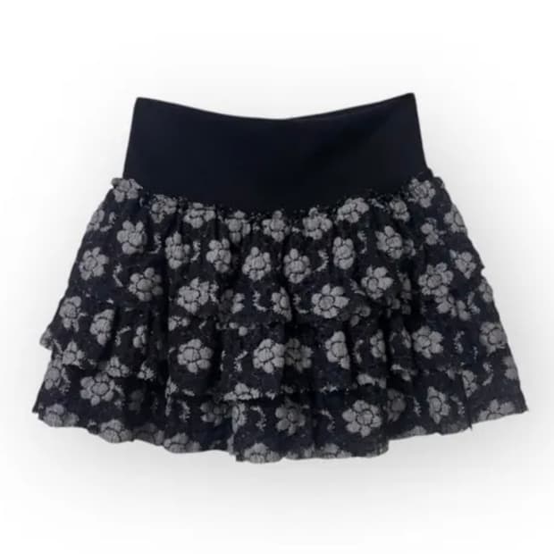 레이스 플라워 스커트