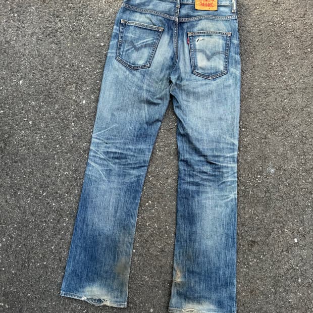 리바이스 517 더티 페이딩 부츠컷 데님팬츠 