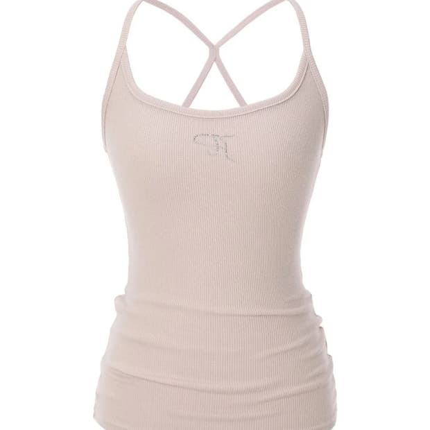 쓰리타임즈 탱크탑 jewel cross back tank top