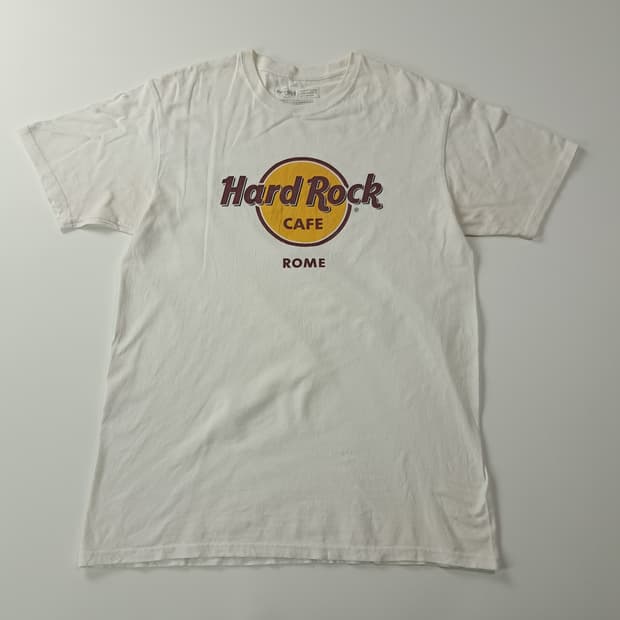 CK404 L 하드락카페 로마 화이트 반팔 티셔츠