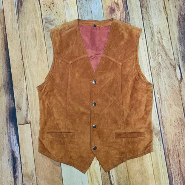 빈티지 스웨이드 웨스턴 베스트 M