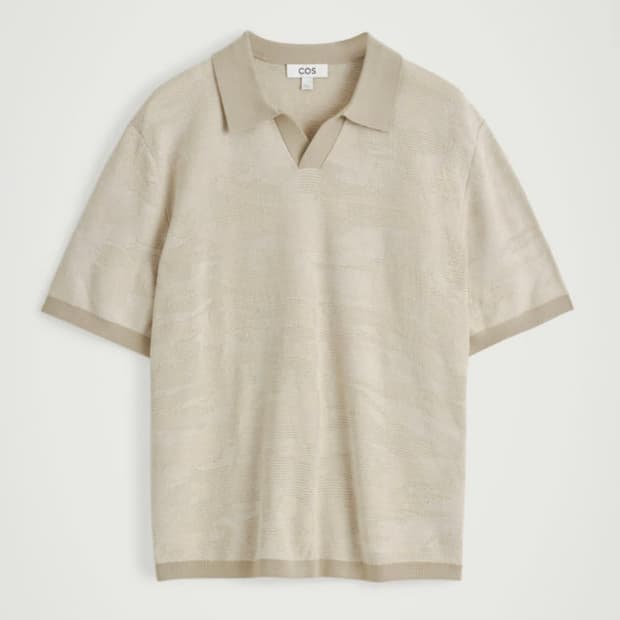 COS 코스 코튼 자카드 폴로 셔츠 XXL