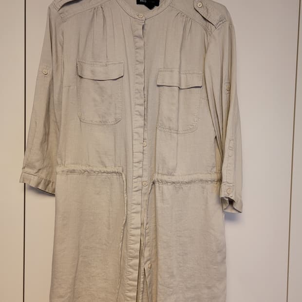 MANGO 고급린넨 셔츠형 원피스