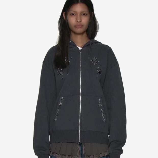 파르티멘토 우먼 젬스톤 후디 차콜