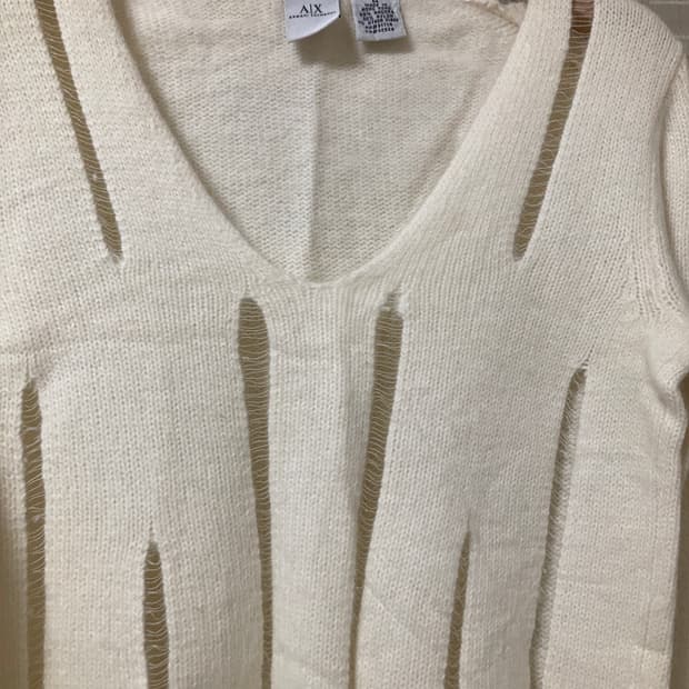 아르마니 익스체인지 앙고라 브이넥 니트