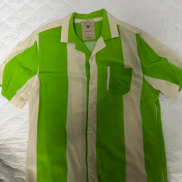 OAS SHIRT 라임 스트라이프 L사이즈