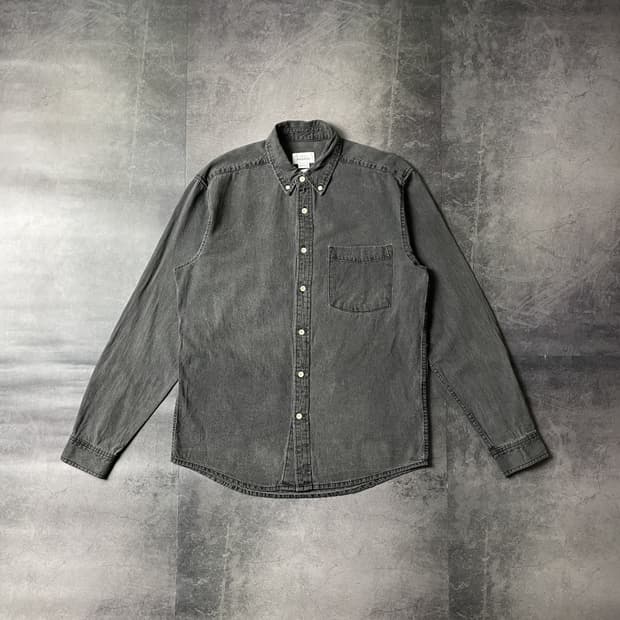 PULL&BEAR 빈티지 차콜 코튼셔츠 A00402