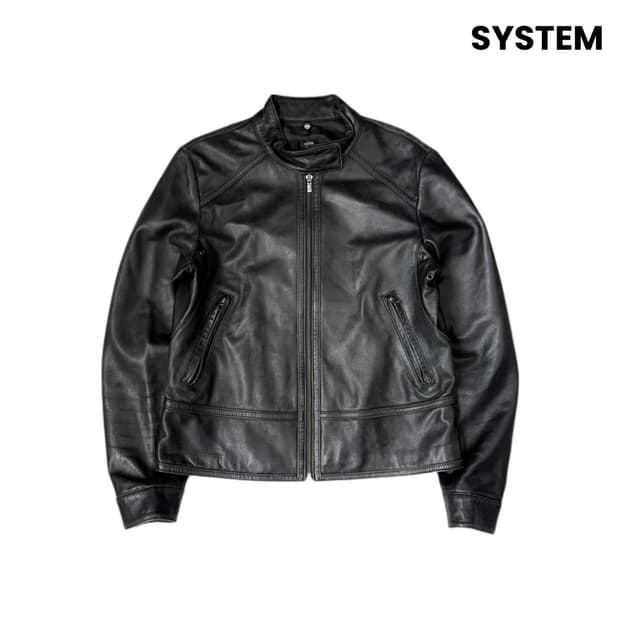 시스템 리얼레더 바이커 양가죽 가죽자켓 블랙