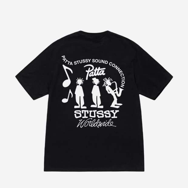 [새상품] stussy 스투시 x 파타 사운드 커넥션 티셔츠 블랙 L