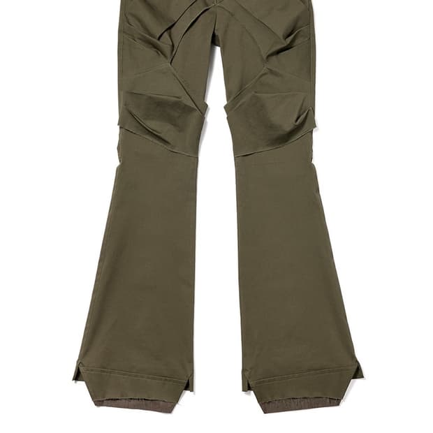 Open yy gathered bootscut khaki