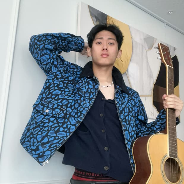 KNOW WAVE 블루 레오파드 자켓